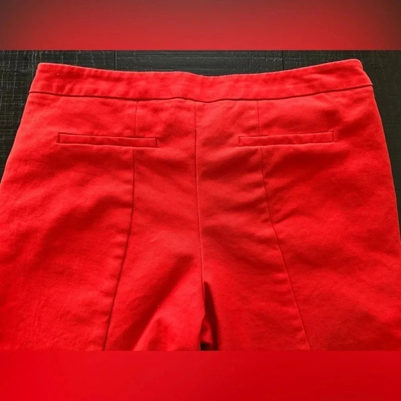 Adrienne Vittadini Womens Sz 10 Orange Cropped Pants Flat Front Tapered Leg - Picture 4 of 6